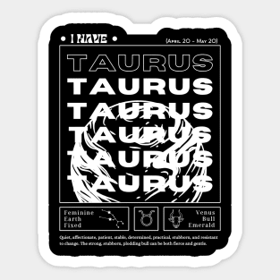 Taurus zodiac sign Sticker